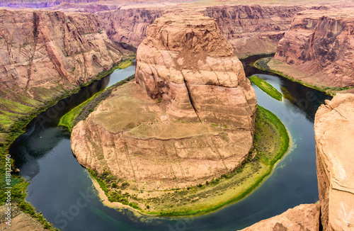 Beloved Horseshoe Bend. Low water level makes for colorful image.