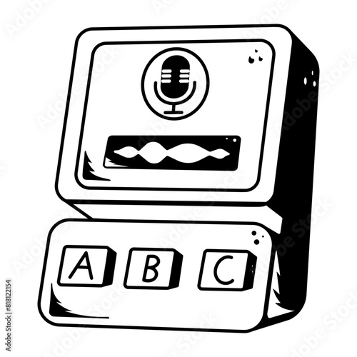 Latest hand drawn icon of a voice translator 