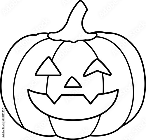 Halloween pumpkin outline vector.
Jack o lantern pumpkin for Halloween.