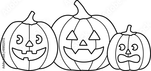 Halloween pumpkin outline vector.
Jack o lantern pumpkin for Halloween.
