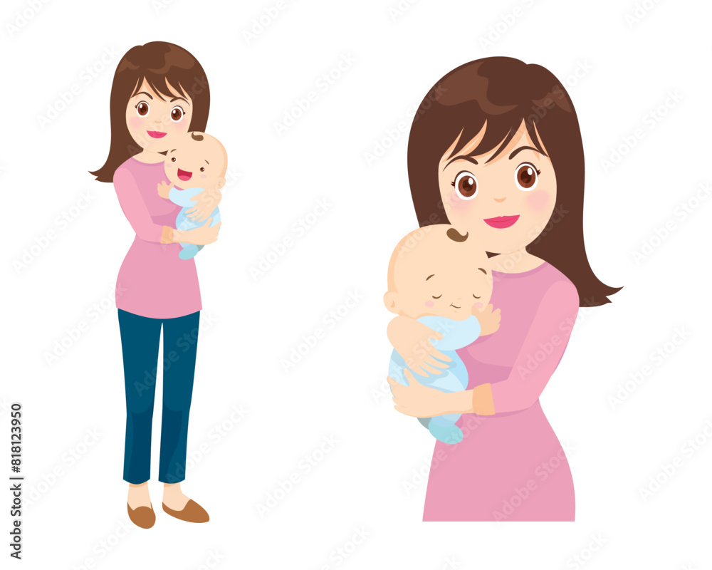 Beautiful woman holds a baby in her arms Beautiful woman holds a baby in her arms