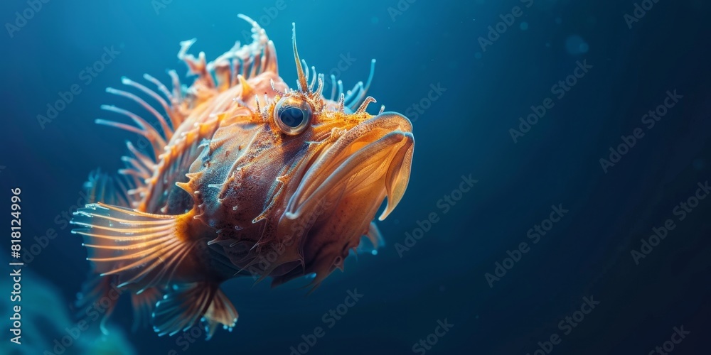A predatory fish with a large head and a wide mouth. A predatory fish with a large head and a wide mouth.