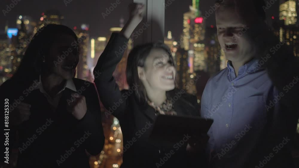 Group of Young Diverse Friends Watching Video On Tablet Screen Group of Young Diverse Friends Watching Video On Tablet Screen
