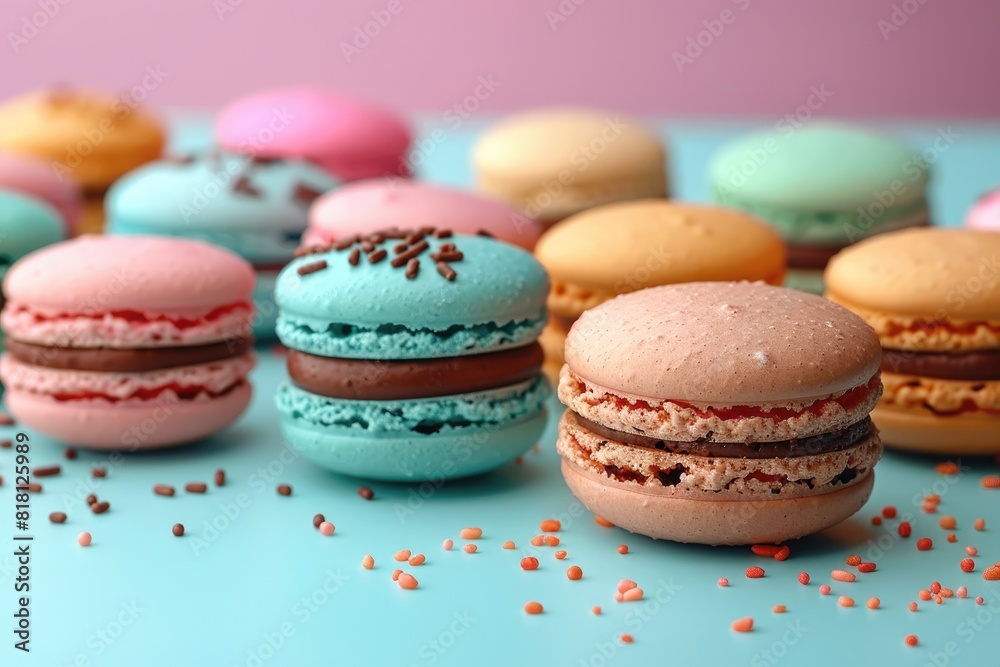 Various colorful sweet macarons professional advertising food photography Various colorful sweet macarons professional advertising food photography
