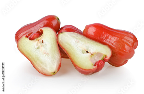 heap of Rose apple or chomphu thai fruit isolated on white background
