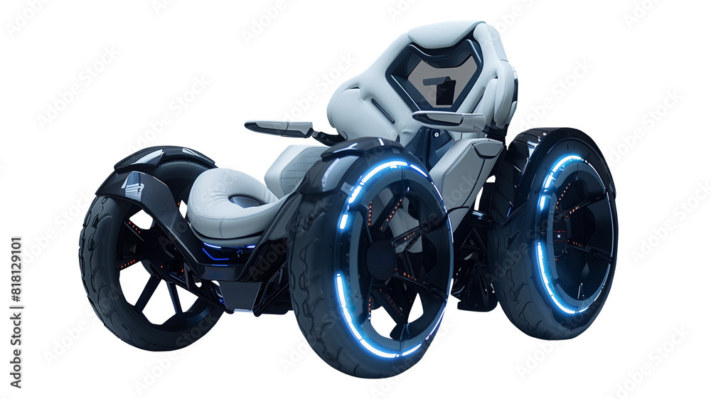 Electric passenger car or electric scooter, technology for the future, mobility for the disabled or elderly on a transparent floor,PNG Electric passenger car or electric scooter, technology for the future, mobility for the disabled or elderly on a transparent floor,PNG