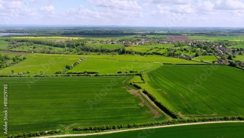 Flying towards the village of Hawkesbury Upton in Gloucestershire