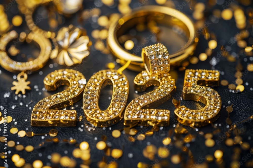 2025 gold jewel numbers, new year gemstones, diamond greeting card, gem celebrate banner 2025 gold jewel numbers, new year gemstones, diamond greeting card, gem celebrate banner