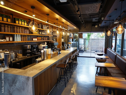 interior of a cafe restaurant