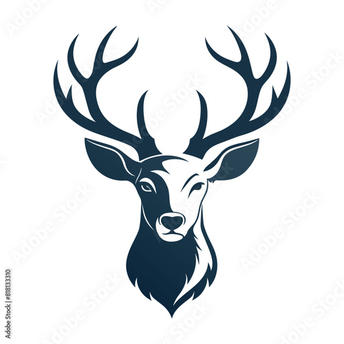 Deer head silhouette vector illustration icon