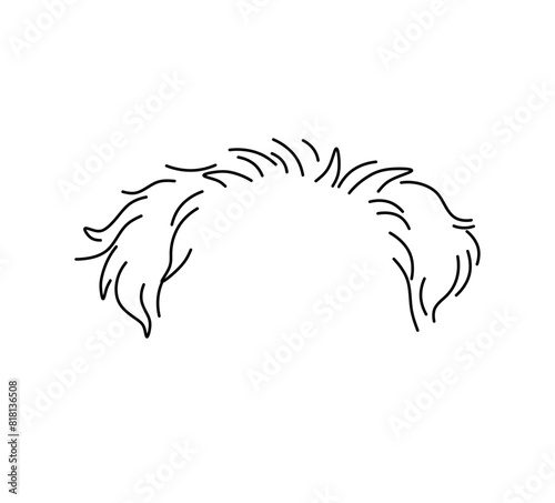 Vector isolated dog puppy top of the head with ears  colorless black and white contour line easy drawing