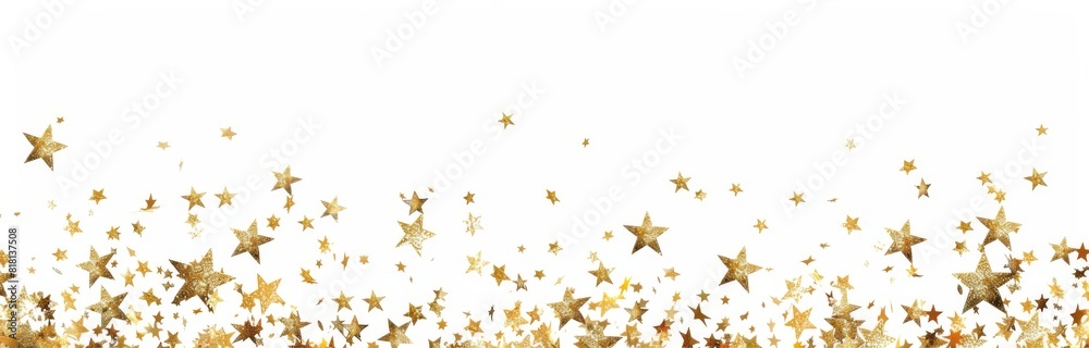 Golden Stars Cascading on White Background: Luxurious Decorative Design
Golden Stars Cascading on White Background: Luxurious Decorative Design