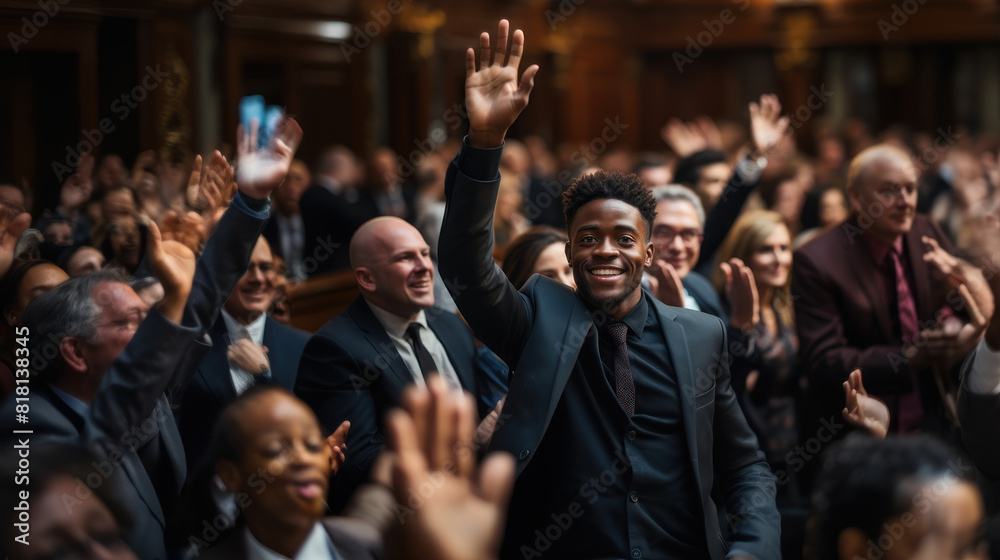 Victorious Public Defender Celebrates a Major Courtroom Victory with Jubilant Crowd Victorious Public Defender Celebrates a Major Courtroom Victory with Jubilant Crowd