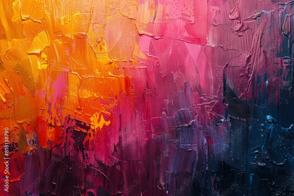 abstract oil paint texture on canvas, background - Generative ai