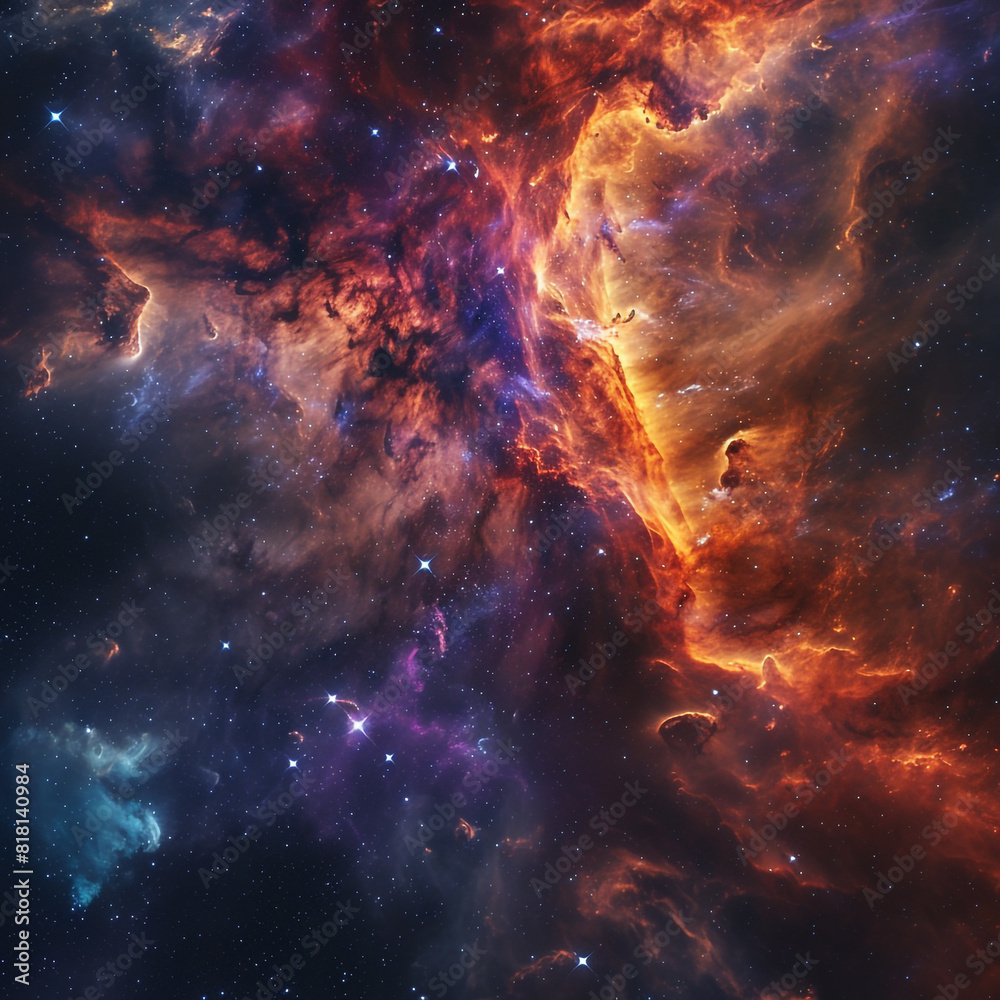 Fototapeta premium Abstract and Colorful space galaxy cloud nebula background wallpaper generative AI