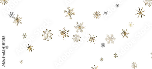Flurry of Snowflakes  Radiant 3D Illustration Showcasing Falling Festive Snow Crystals