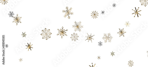 Flurry of Snowflakes: Radiant 3D Illustration Showcasing Falling Festive Snow Crystals