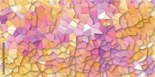 Abstract multi broken stained glass background design with line. geometric pattern with 3d shapes vector Illustration. Orange broken wall paper in decoration.