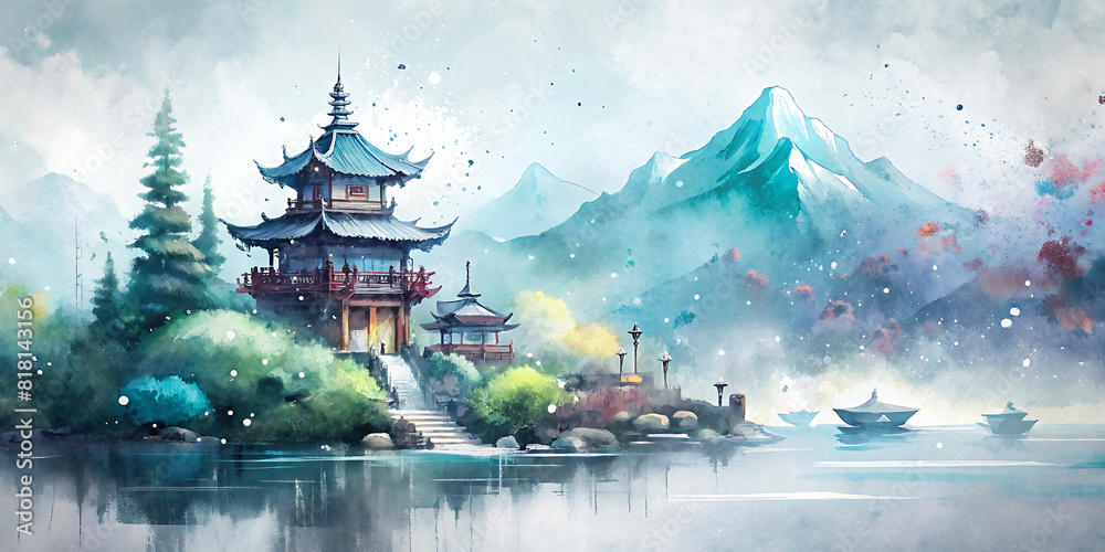 Obraz premium china landscape painting
