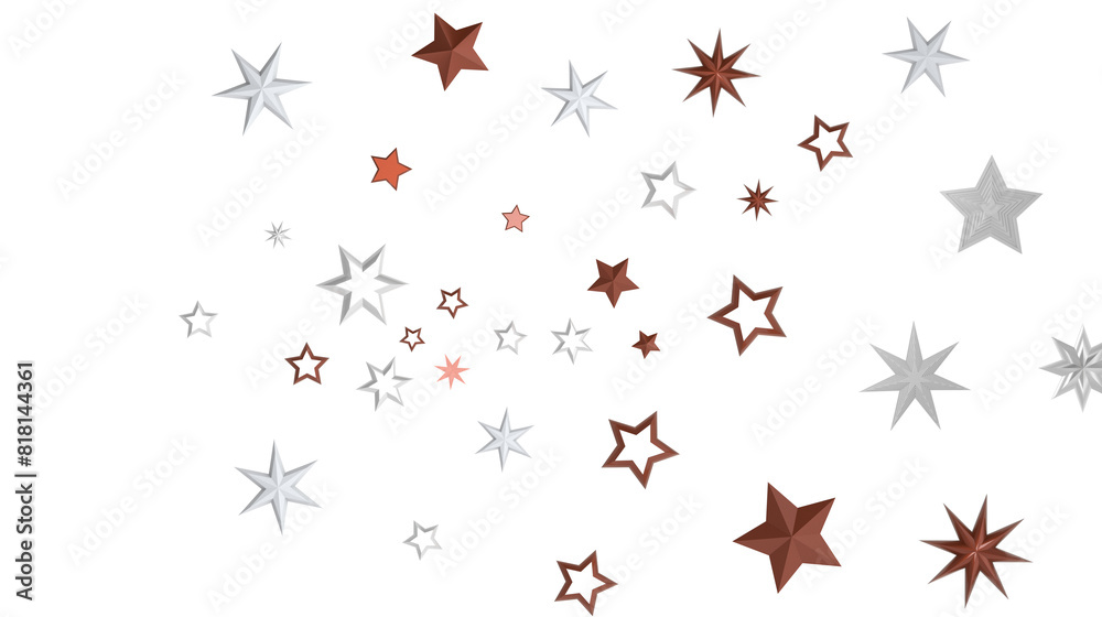 Celestial Christmas Plummet: Dynamic 3D Illustration of Falling Festive Celestial Objects