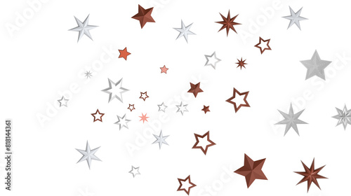 Celestial Christmas Plummet  Dynamic 3D Illustration of Falling Festive Celestial Objects