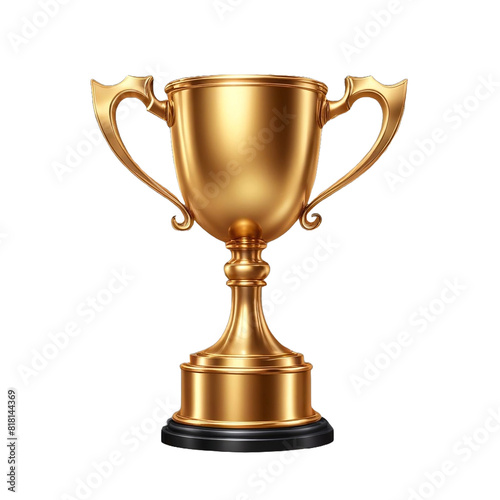 Winner golden trophy cup in transparent background. Champions  celebration sports winner awards.