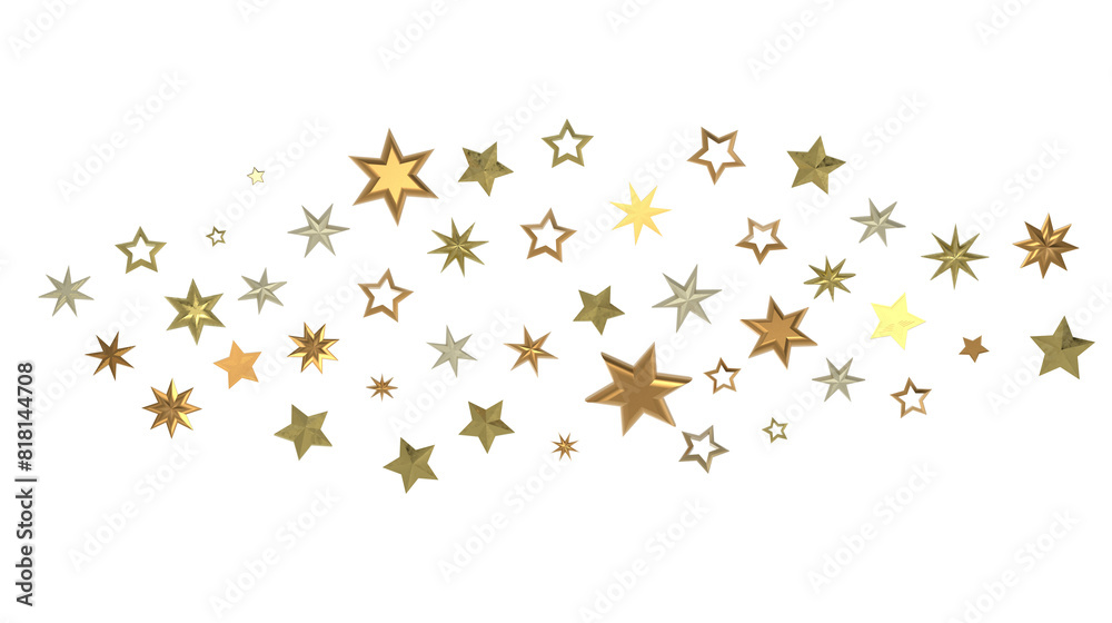 Christmas Star Plummet: Astonishing 3D Illustration Depicting Falling Holiday Stardust