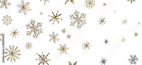 Snowflake Bliss: Striking 3D Illustration Showcasing Falling Holiday Snowflakes
