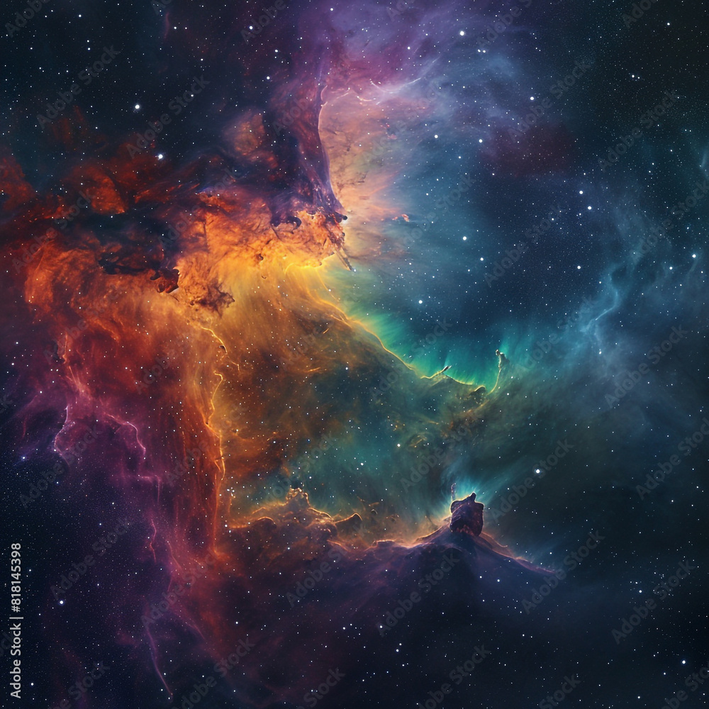 Obraz premium Abstract and Colorful space galaxy cloud nebula background wallpaper generative AI