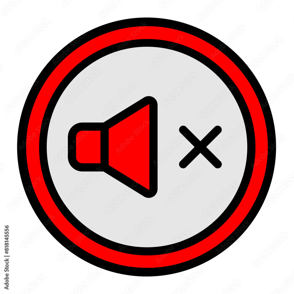 Obraz premium No Sound Line Filled Icon Design