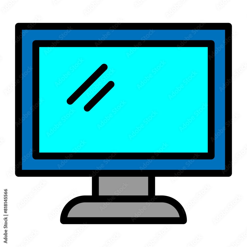 Computer Screen Line Filled Icon Design Computer Screen Line Filled Icon Design
