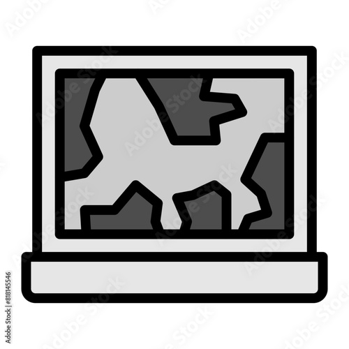 Broken Laptop Line Filled Icon Design