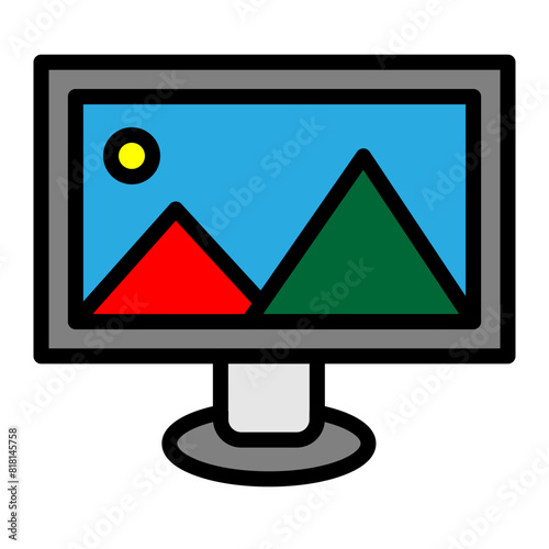 Film Color Correction Line Filled Icon Design