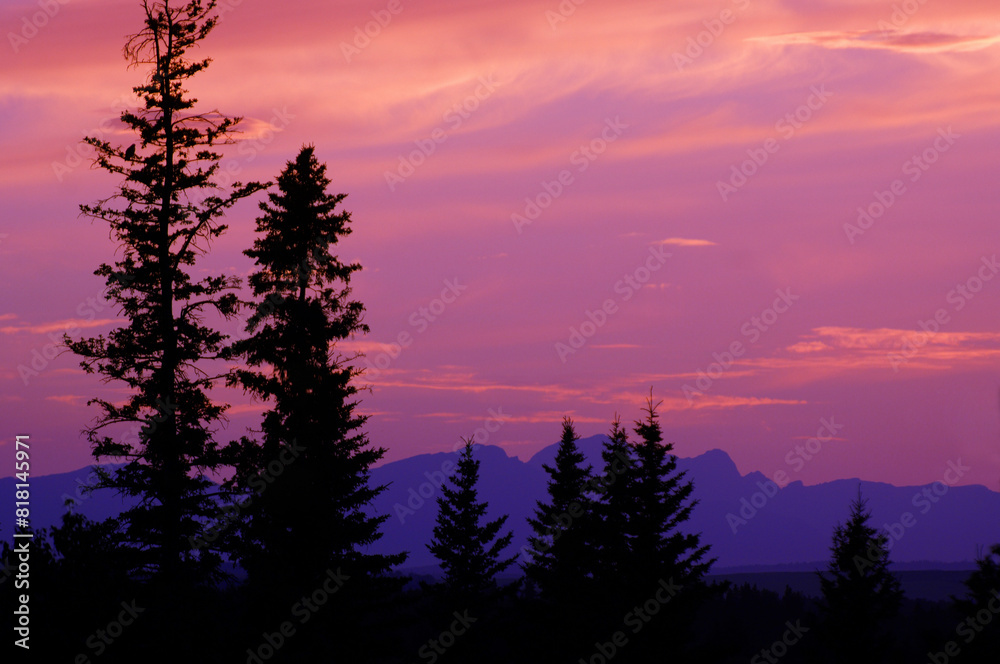 Silhouette Of A Mountain Scene Silhouette Of A Mountain Scene
