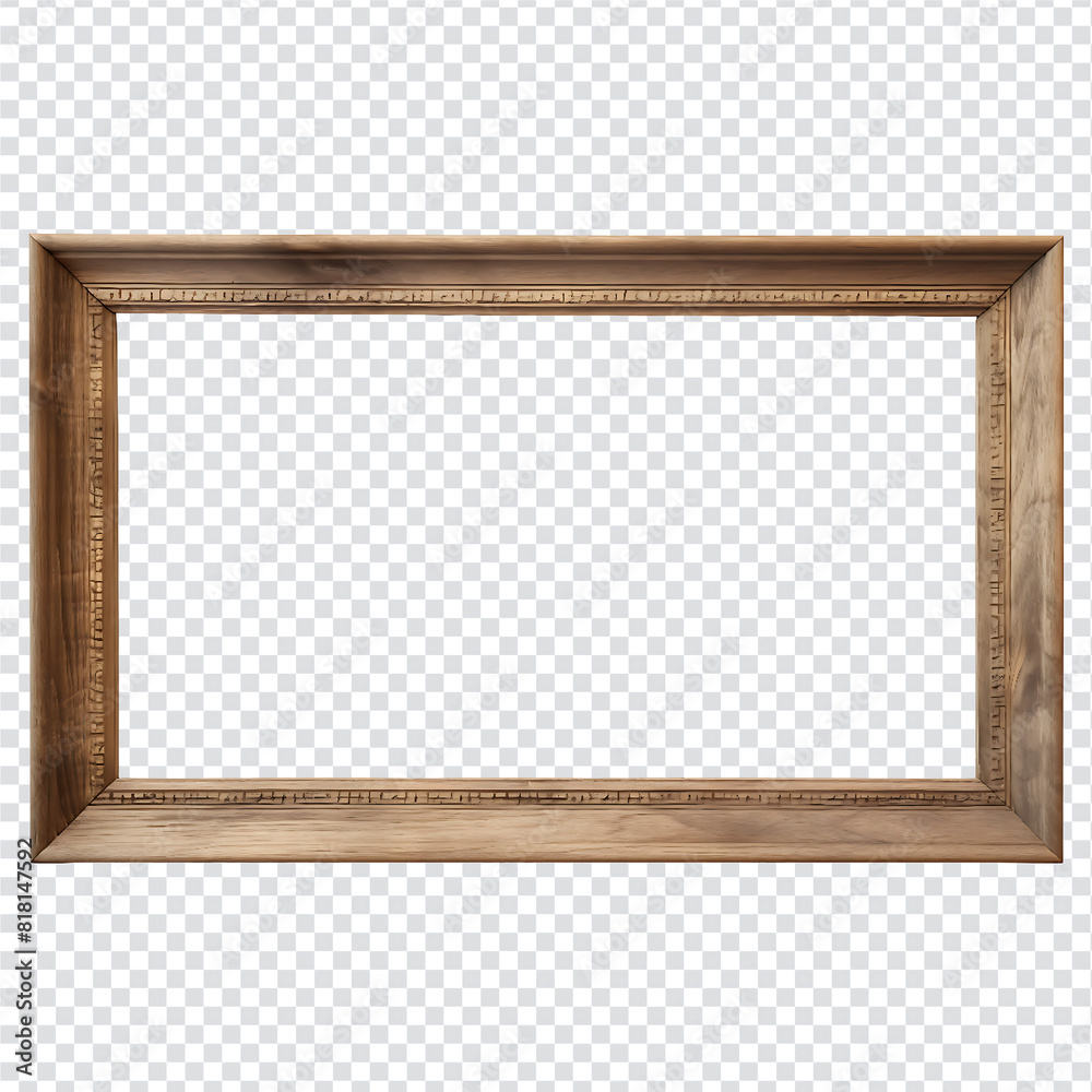 Fototapeta premium Wooden frame for paintings, mirrors or photo isolated on transparent background