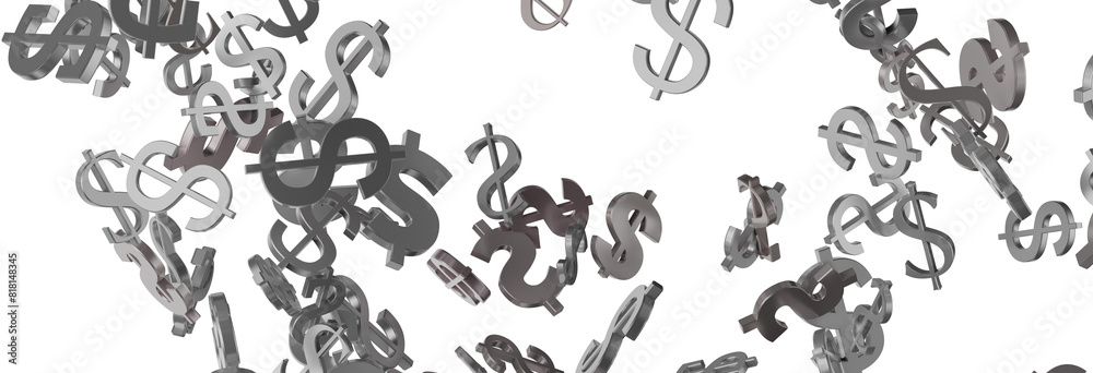 Animated orange dollar background. Money flies from top to bottom.