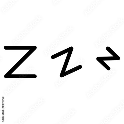 Zzz, Zzzz bed sleep snore icons, snooze nap Z sound vector effect.