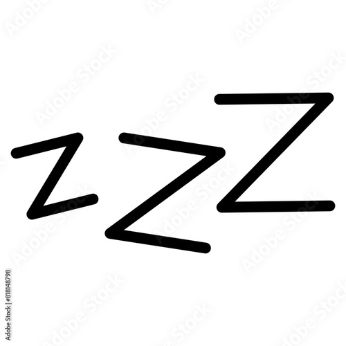Zzz, Zzzz bed sleep snore icons, snooze nap Z sound vector effect.