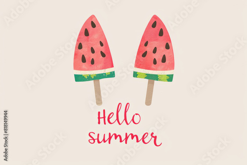 Watermelon popsicle with the words 