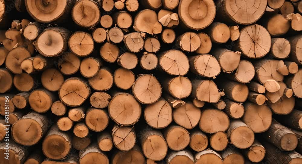 Natural wooden boards and logs at the sawmill Natural wooden boards and logs at the sawmill