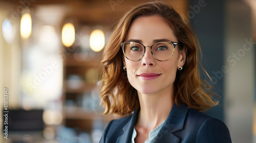 portrait of businesswoman in glasses 