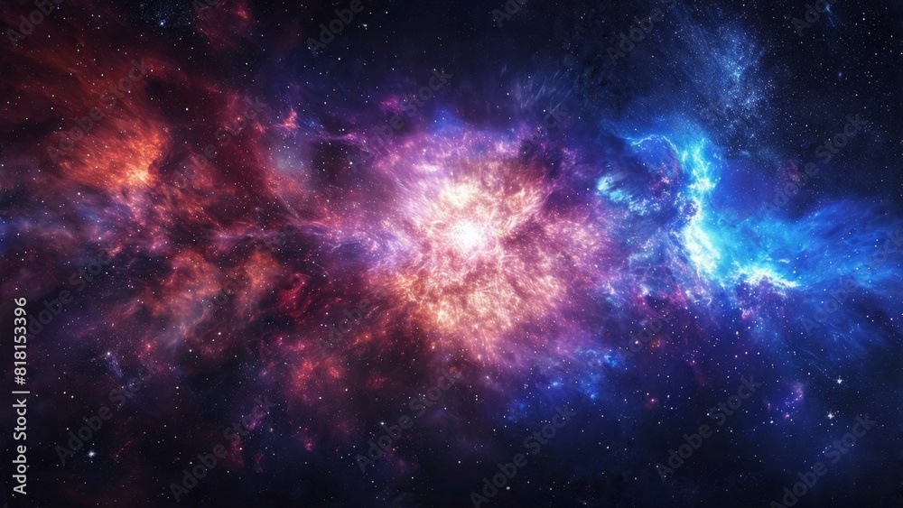 Nebula, stars, galaxies and gas clouds in outer space. Breathtaking abstract cosmos background.
