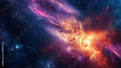 Nebula  stars  galaxies and gas clouds in outer space. Breathtaking abstract cosmos background.