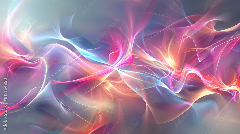 Obraz premium Vibrant digital silk waves in a dance of colors