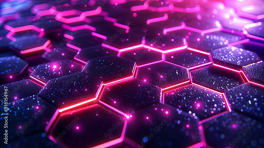 Futuristic abstract background with glowing hexagons. 3d rendering Futuristic abstract background with glowing hexagons. 3d rendering