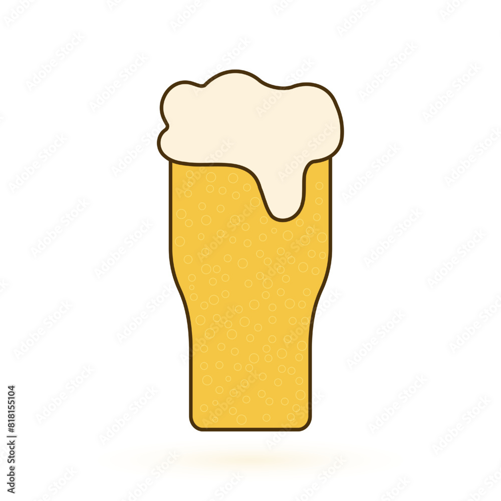 Simple illustration of a beer glass with foam Simple illustration of a beer glass with foam