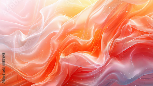 Abstract background with red and yellow waves. 3d rendering, 3d illustration.