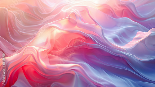 Wallpaper Mural abstract background of colorful silk or satin wavy folds. 3d render illustration Torontodigital.ca