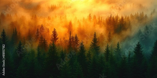 Mystical Morning: Sun-kissed Forest Enchantment