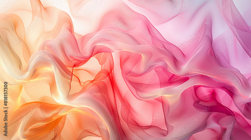 Obraz premium abstract background with smooth lines in pink, orange and yellow colors